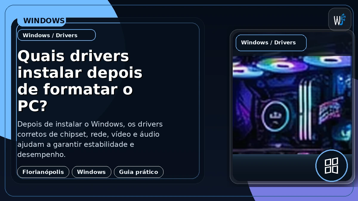 Quais drivers instalar depois de formatar o PC?