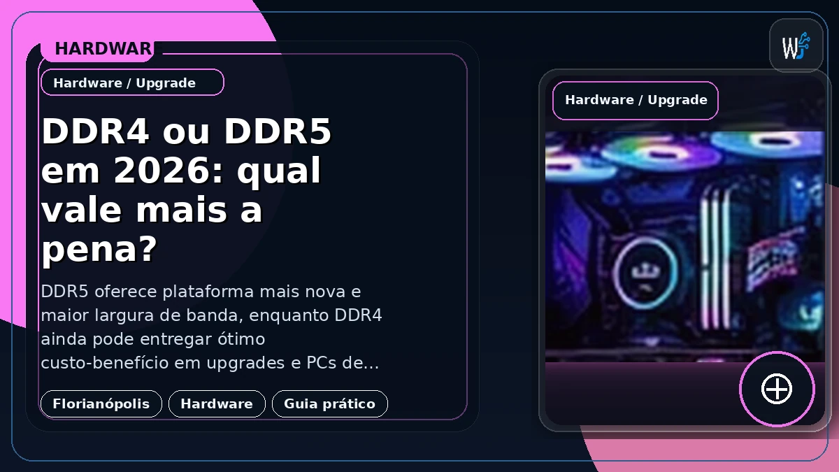 DDR4 ou DDR5 em 2026: qual vale mais a pena?