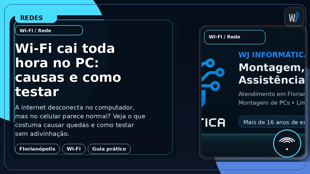 Wi‑Fi cai toda hora no PC: causas e como testar