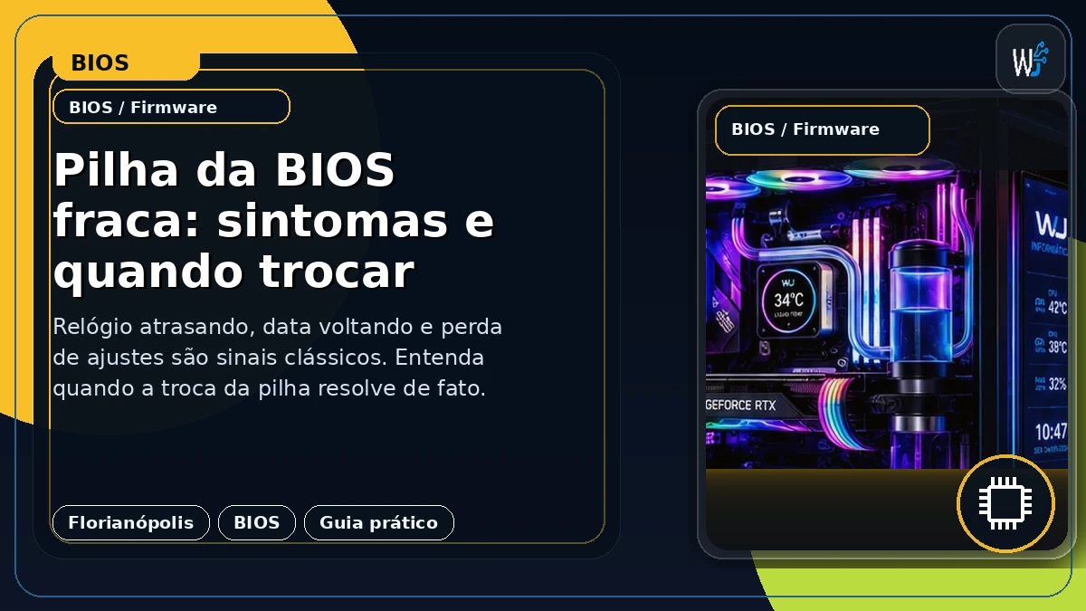 Pilha da BIOS fraca: sintomas e quando trocar